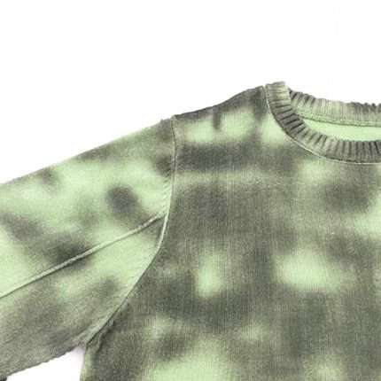 Cowl Neck Green Tie-dye Sweater MY-003 (2)