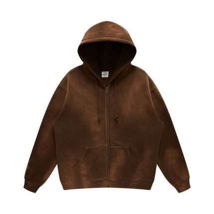 Faded Retro Zip-up Hoodie WY0-015 (3)