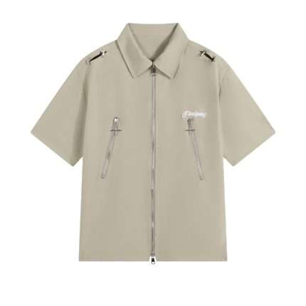 Full Zipper Short Sleeve Polo T-Shirts DX-009 (2)