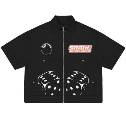 Full Zipper Vintage Crop T-Shirts With Pockets DX-012 (8)