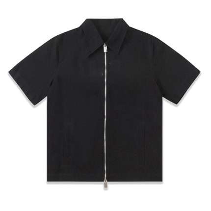 Lapel Short Sleeved Zipper Shirt DX-21 (1)