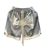 Grey Running Fitness Mesh Basketball Shorts DK-009 (5)