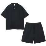 Waffle Knit Polo Shirt Shorts Tracksuit DKTZ-003 (1)