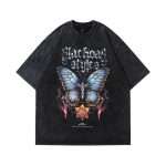 Butterfly Print Vintage Wash T-Shirt DX-038 (2)