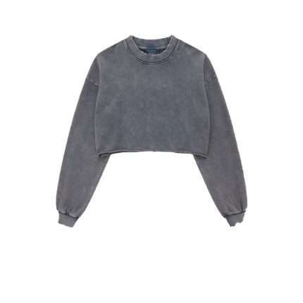 Vintage Wash Cropped Sweatshirt WY-034 (4)
