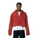 Embroidered Cropped Hoodie Zip up WY-054 (1)