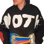 Black Heavyweight Puff Printing Hoodie WY-064 (2)