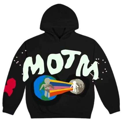 Black Heavyweight Puff Printing Hoodie WY-064 (3)