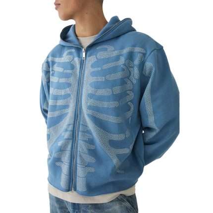 Rhinestone Zip up Hoodie WY-052 (2)
