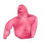 Spray Paint Distressed Pink Zip up Hoodie WY-060 (1)