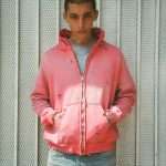 Spray Paint Distressed Pink Zip up Hoodie WY-060 (3)