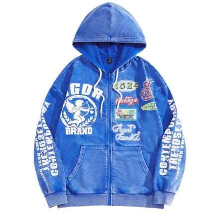 Aicd Wash Printing Hoodie WY-100 (2)