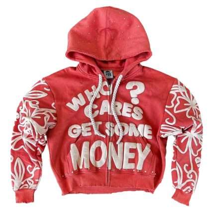 Rhinestone Puff Printing Hoodie WY-093 (2)