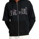 Rhinestone Zip Hoodie with Double Layered WY-081 (5)