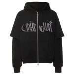 Rhinestone Zip Hoodie with Double Layered WY-081 (6)