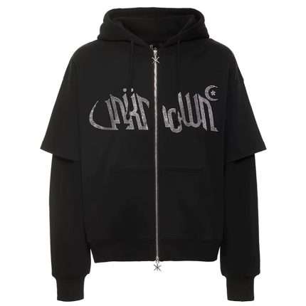 Rhinestone Zip Hoodie with Double Layered WY-081 (6)