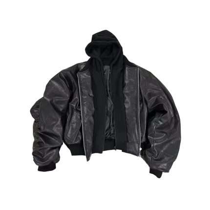 Vegan Leather Hoodie Jacket WT-033 (1)