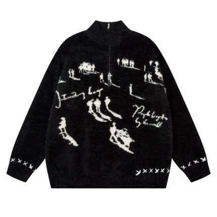 Mohair Quarter Zip Jumper Sweater MY-050 (6)