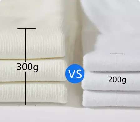 300GSM T-shirts VS 200GSM T-shirts
