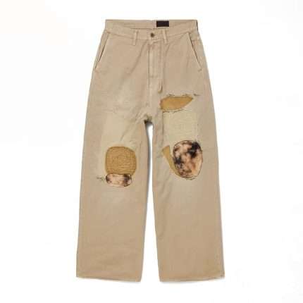 Streetwear Patchwork Beige Jeans CK-046 (1)