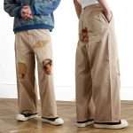 Streetwear Patchwork Beige Jeans CK-046 (3)