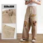 Streetwear Patchwork Beige Jeans CK-046 (4)