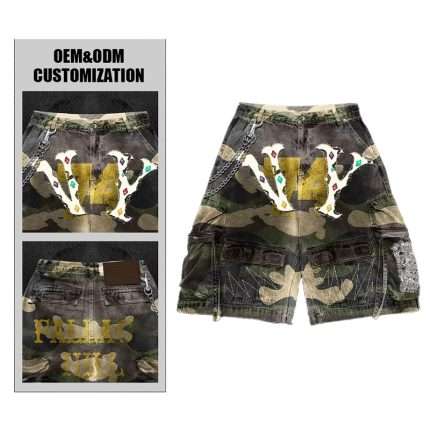 Camo Printed Denim Shorts DK-028 (3)