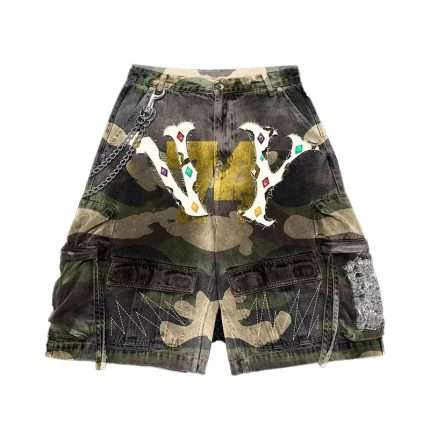 Camo Printed Denim Shorts DK-028 (5)