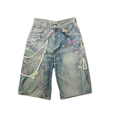 Printed Knee Length Denim Shorts DK-038 (5)